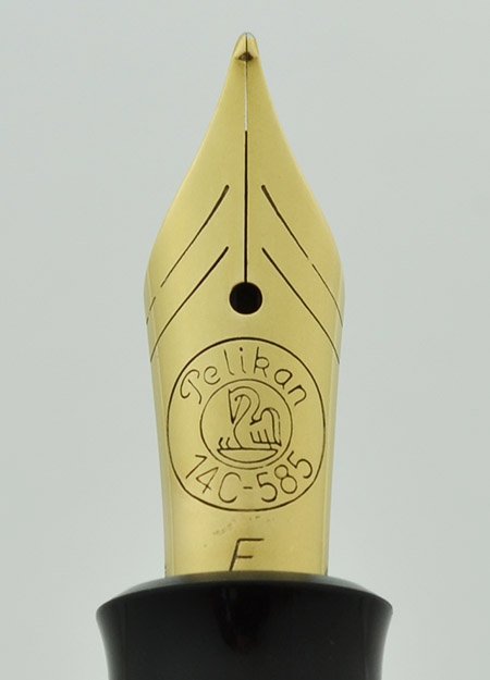 Pelikan M400 Fountain Pen - Old Style, Green Striped, Fine 14k Nib